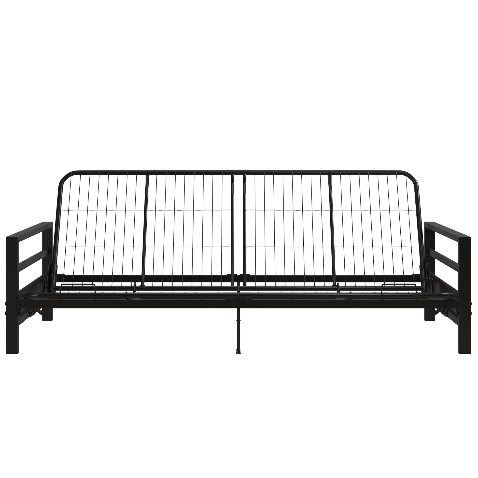 Miles Metal Futon Frame with Metal Mesh and Retainer Clips - Black
