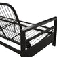 Miles Metal Futon Frame with Metal Mesh and Retainer Clips - Black