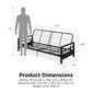 Miles Metal Futon Frame with Metal Mesh and Retainer Clips - Black