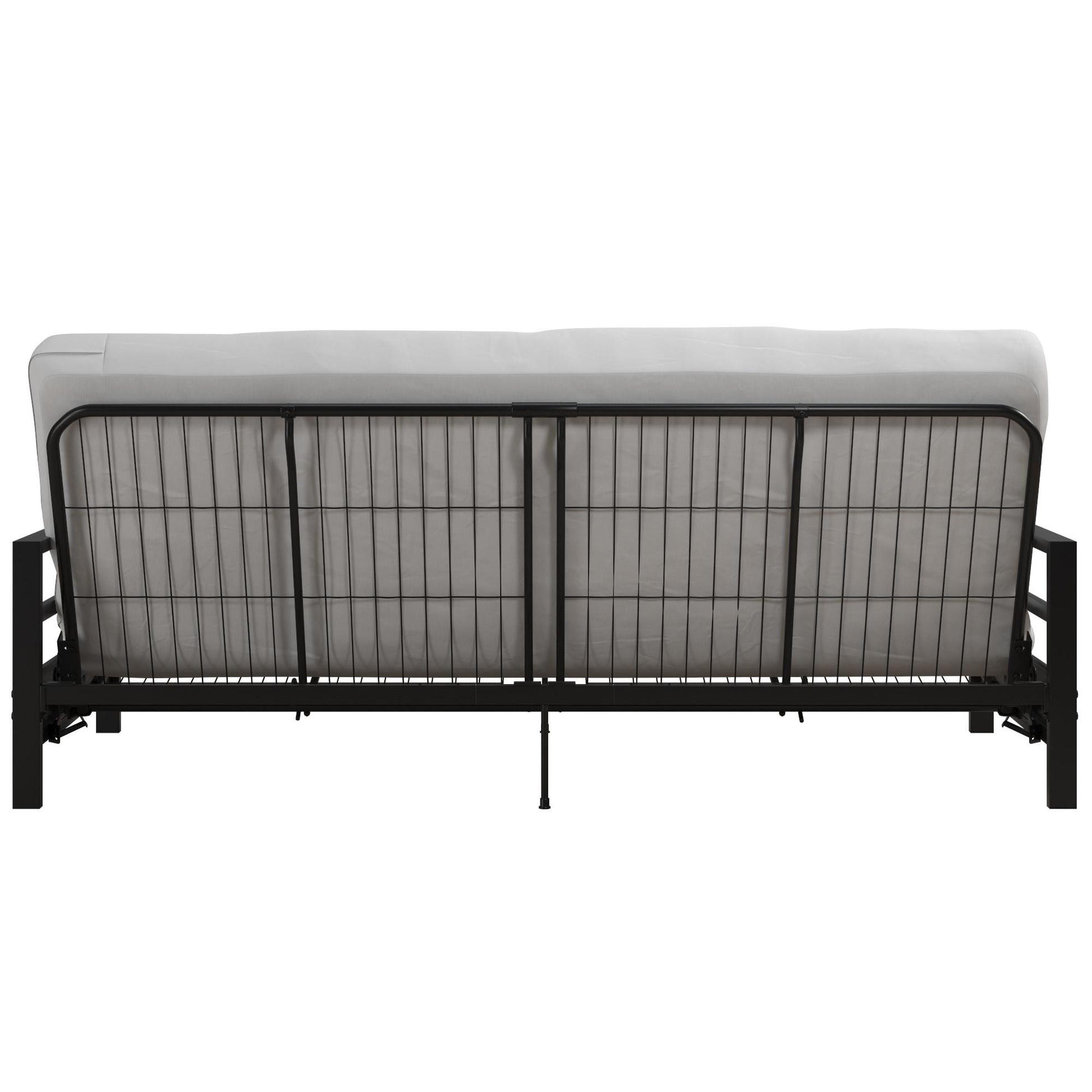 Miles Metal Futon Frame with Metal Mesh and Retainer Clips - Black
