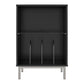 Lumina Turntable Stand with 2 Shelves and LED Lights - Black Oak