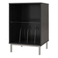 Lumina Turntable Stand with 2 Shelves and LED Lights - Black Oak