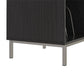 Lumina Turntable Stand with 2 Shelves and LED Lights - Black Oak