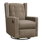 Mikayla Swivel Glider Recliner Chair Pocket Coil Seating - Mocha
