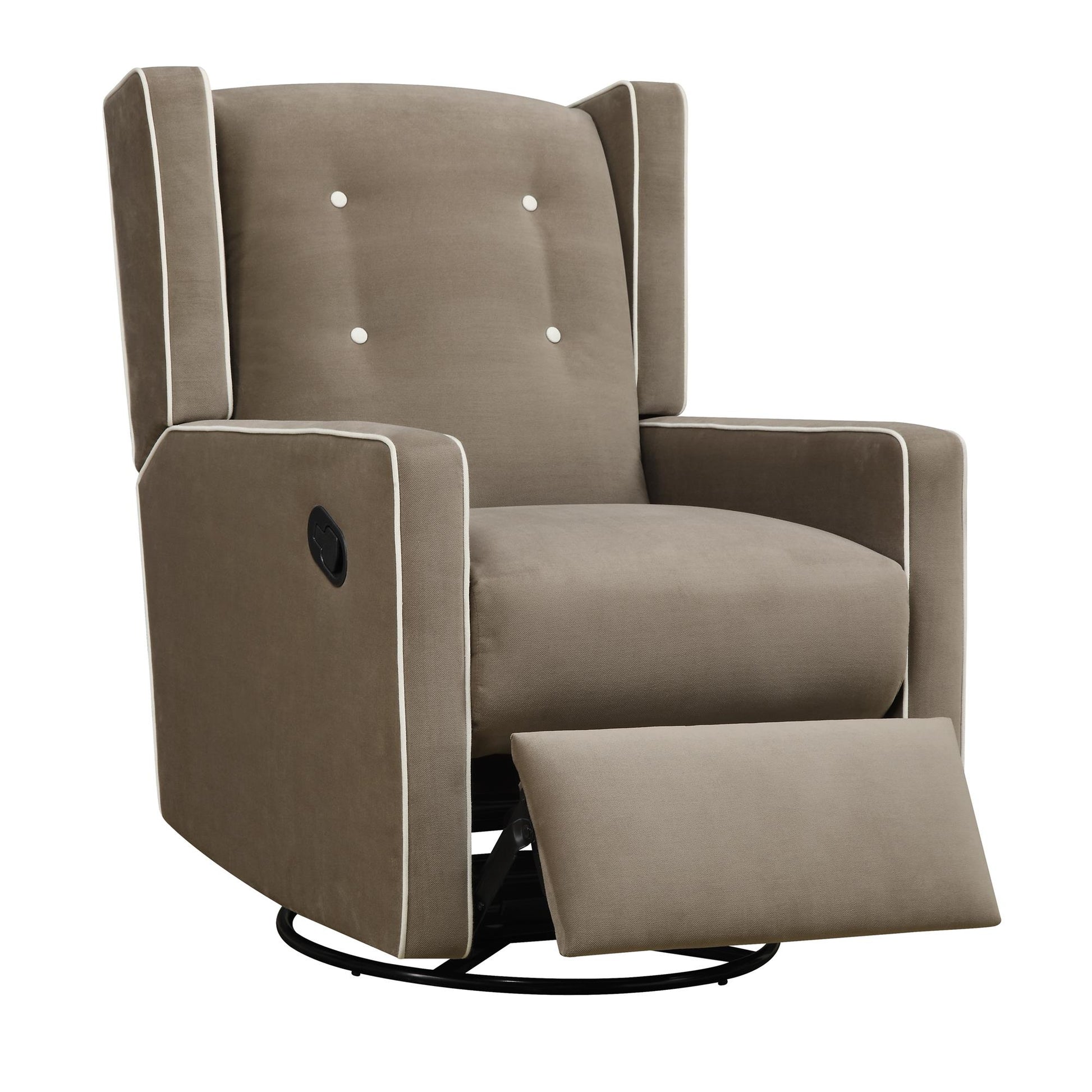 Mikayla Swivel Glider Recliner Chair Pocket Coil Seating - Mocha