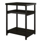 Elmwood End Table with 2 Lower Shelves and Metal Frame - Brown Oak