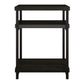 Elmwood End Table with 2 Lower Shelves and Metal Frame - Brown Oak