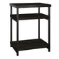 Elmwood End Table with 2 Lower Shelves and Metal Frame - Brown Oak