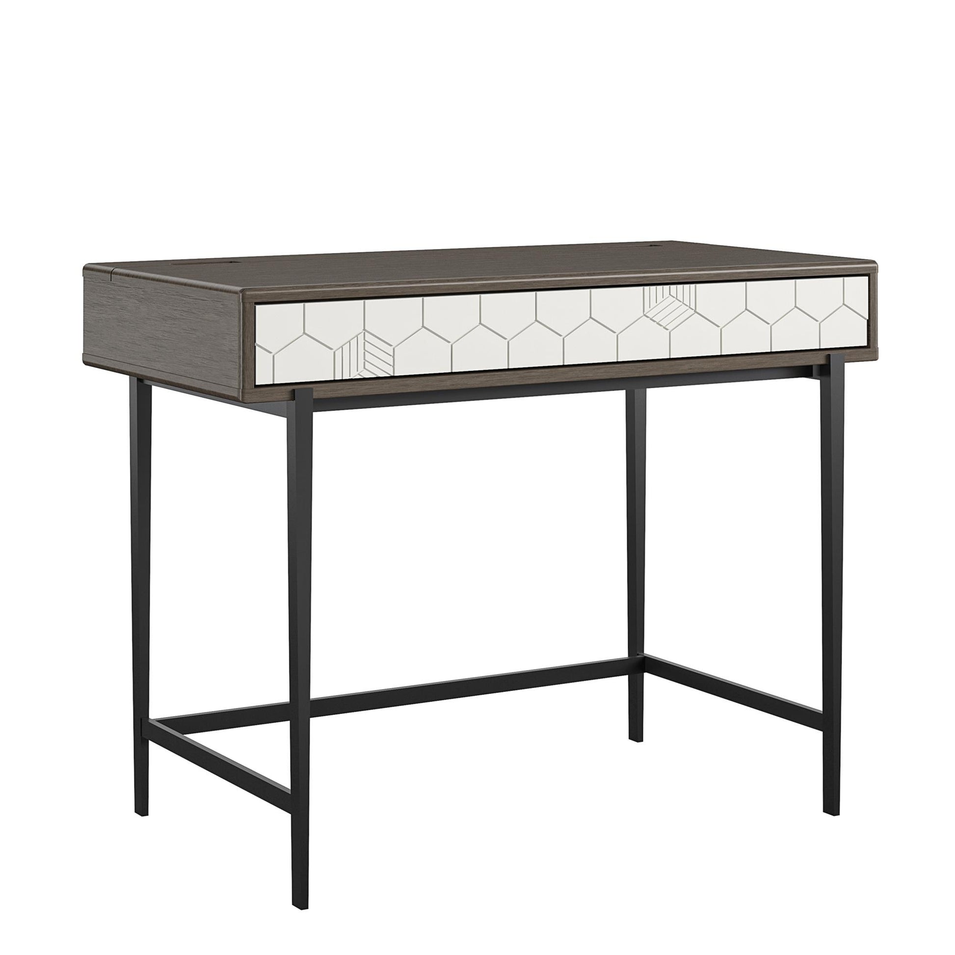 Olivia Computer Desk - Gray (Wood Grain)