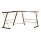 Odin Glass L-Shaped Computer Desk, Gold - Gold