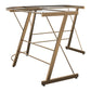 Odin Glass L-Shaped Computer Desk, Gold - Gold