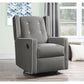 Mikayla Swivel Glider Recliner Chair Pocket Coil Seating - Gray