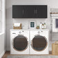 Basin 54 Inch 3 Door Wall Storage Cabinet - Black