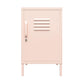 Shadwick Closed Door Metal Locker End Table with 2 Shelves - Pink