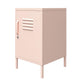 Shadwick Closed Door Metal Locker End Table with 2 Shelves - Pink