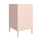 Shadwick Closed Door Metal Locker End Table with 2 Shelves - Pink