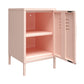 Shadwick Closed Door Metal Locker End Table with 2 Shelves - Pink