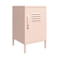 Shadwick Closed Door Metal Locker End Table with 2 Shelves - Pink