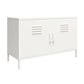 Shadwick 2 Door Metal Locker Accent Cabinet with 2 Shelves - White