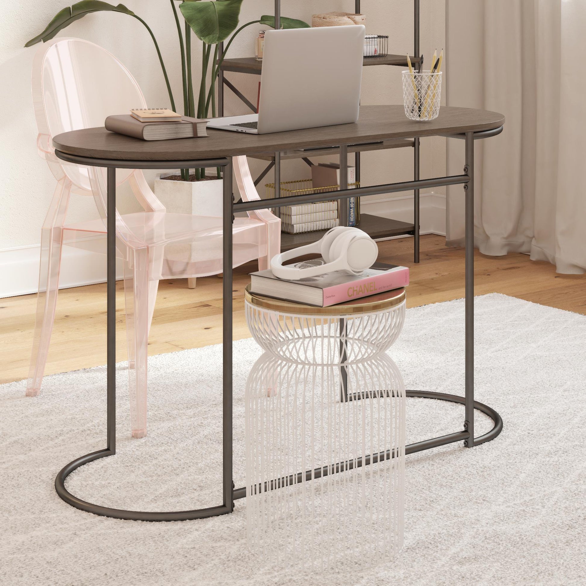 Vivinne Writing Desk - Gray (Wood Grain)