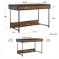Reznor Computer Desk, with 2 Drawers and Wireless Charger - Black Oak