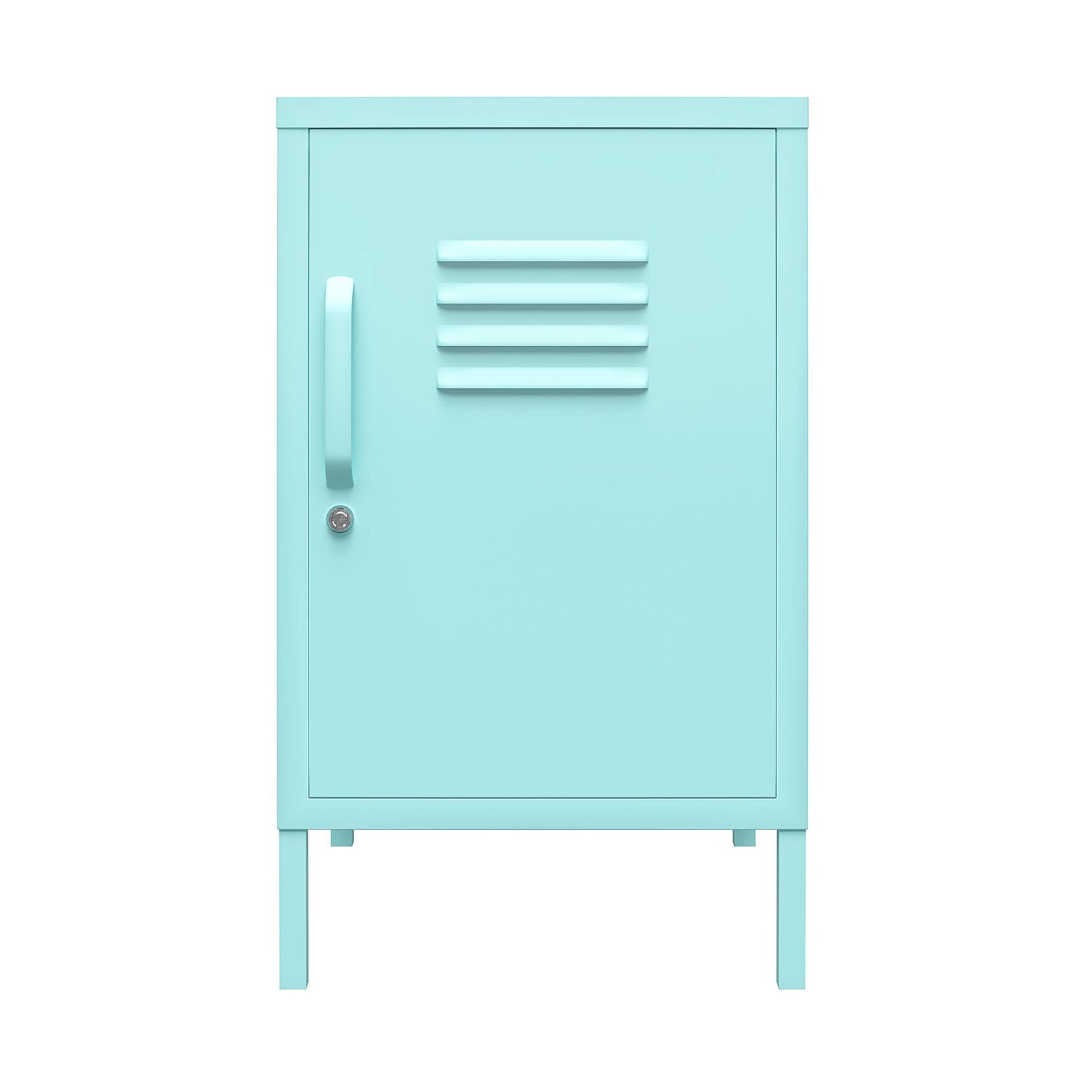 Cache Metal Locker Style Livingroom End Table, Mint - Spearmint