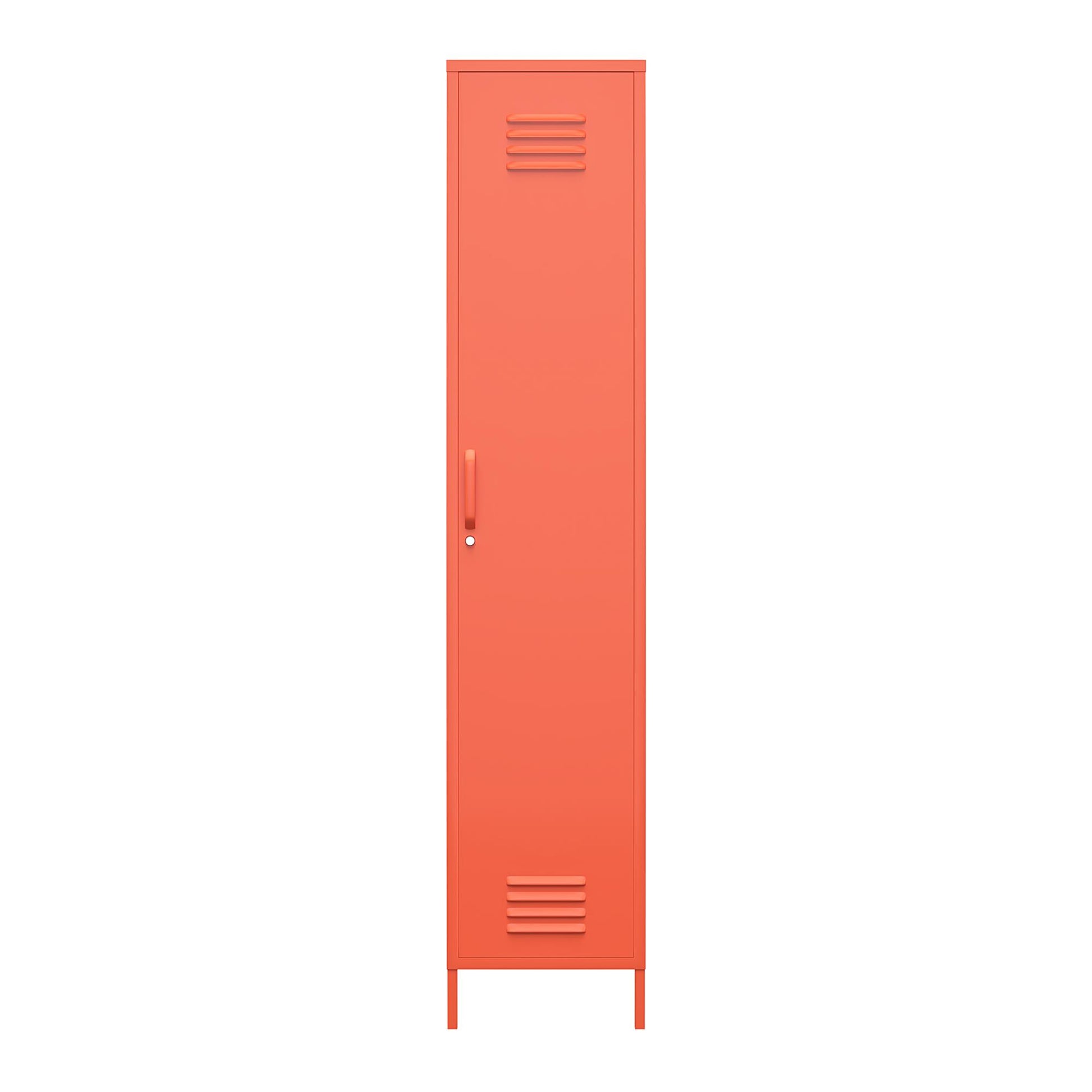 Cache Cache 1 Door Tall Single Metal Locker Style Storage Cabinet, Orange - Orange