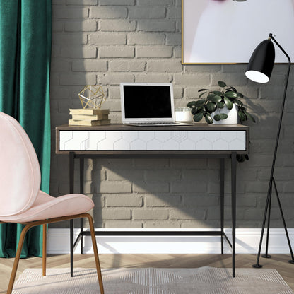 Olivia Computer Desk - Gray (Wood Grain)