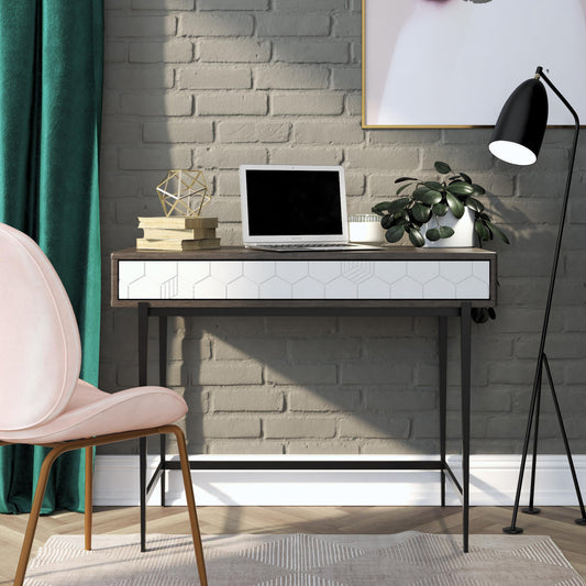 Olivia Computer Desk - Gray (Wood Grain)