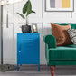 Cache Metal Locker Style Livingroom End Table, Blue - Blue