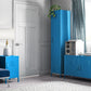 Cache 2 Door Wide Metal Locker Accent Storage Cabinet, Blue - Blue