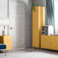 Cache 2 Door Wide Metal Locker Accent Storage Cabinet, Yellow - Yellow