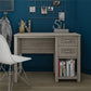 Sierra Ridge Levi Single Pedestal Kids’ Desk with 2 Drawers - Light Walnut