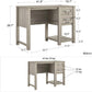 Sierra Ridge Levi Single Pedestal Kids’ Desk with 2 Drawers - Light Walnut