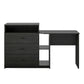 Rebel 3 in 1 Media Dresser with Side Storage and Desk - Black Oak