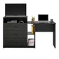 Rebel 3 in 1 Media Dresser with Side Storage and Desk - Black Oak