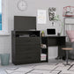 Rebel 3 in 1 Media Dresser with Side Storage and Desk - Black Oak