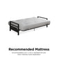 Miles Metal Futon Frame with Metal Mesh and Retainer Clips - Black