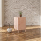 Shadwick Closed Door Metal Locker End Table with 2 Shelves - Pink