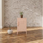 Shadwick Closed Door Metal Locker End Table with 2 Shelves - Pink