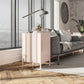 Shadwick Closed Door Metal Locker End Table with 2 Shelves - Pink