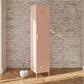 Shadwick Single Closed Door Metal Locker Storage Cabinet with 4 Shelves - Pink