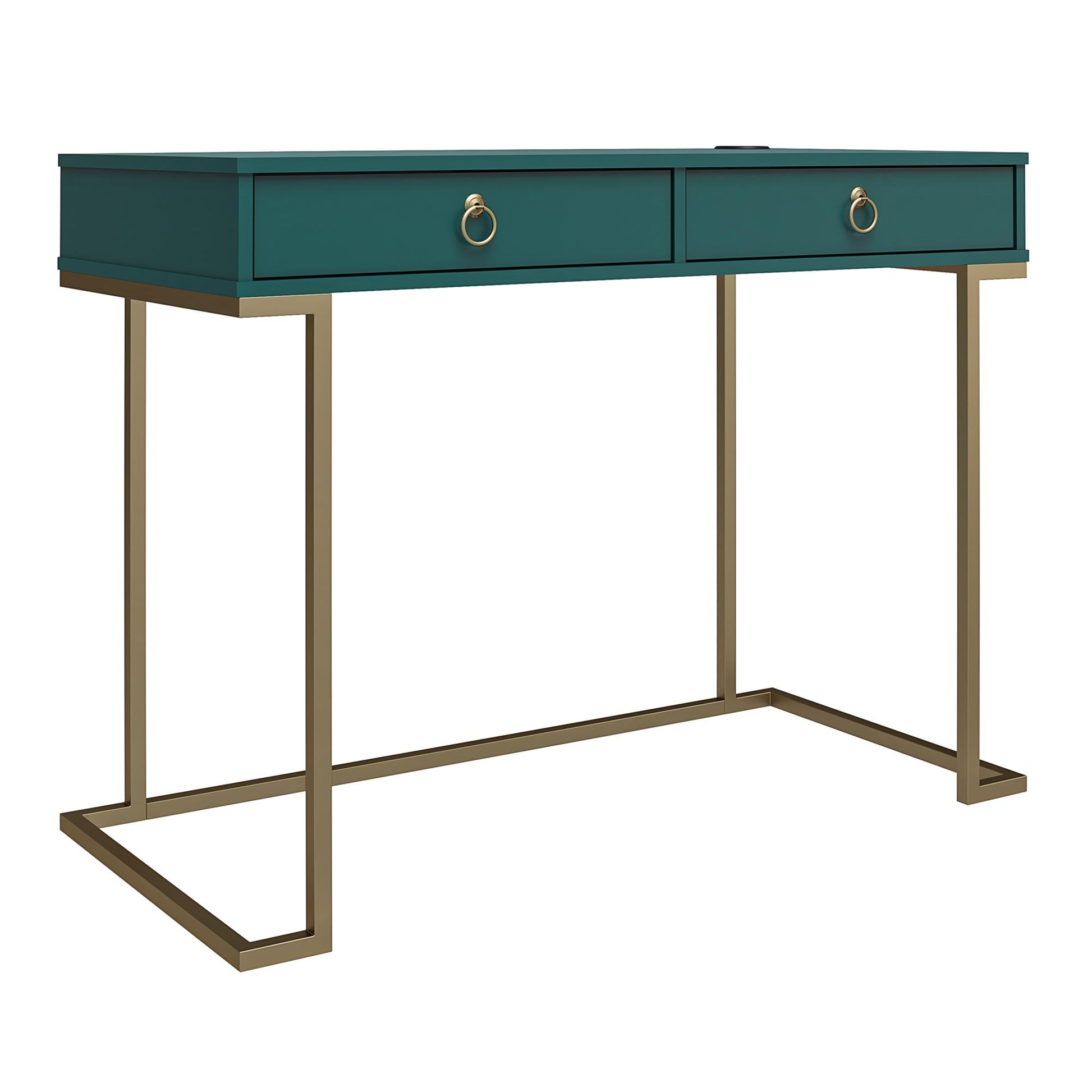 Camila Writing Desk, Emerald Green - Emerald Green