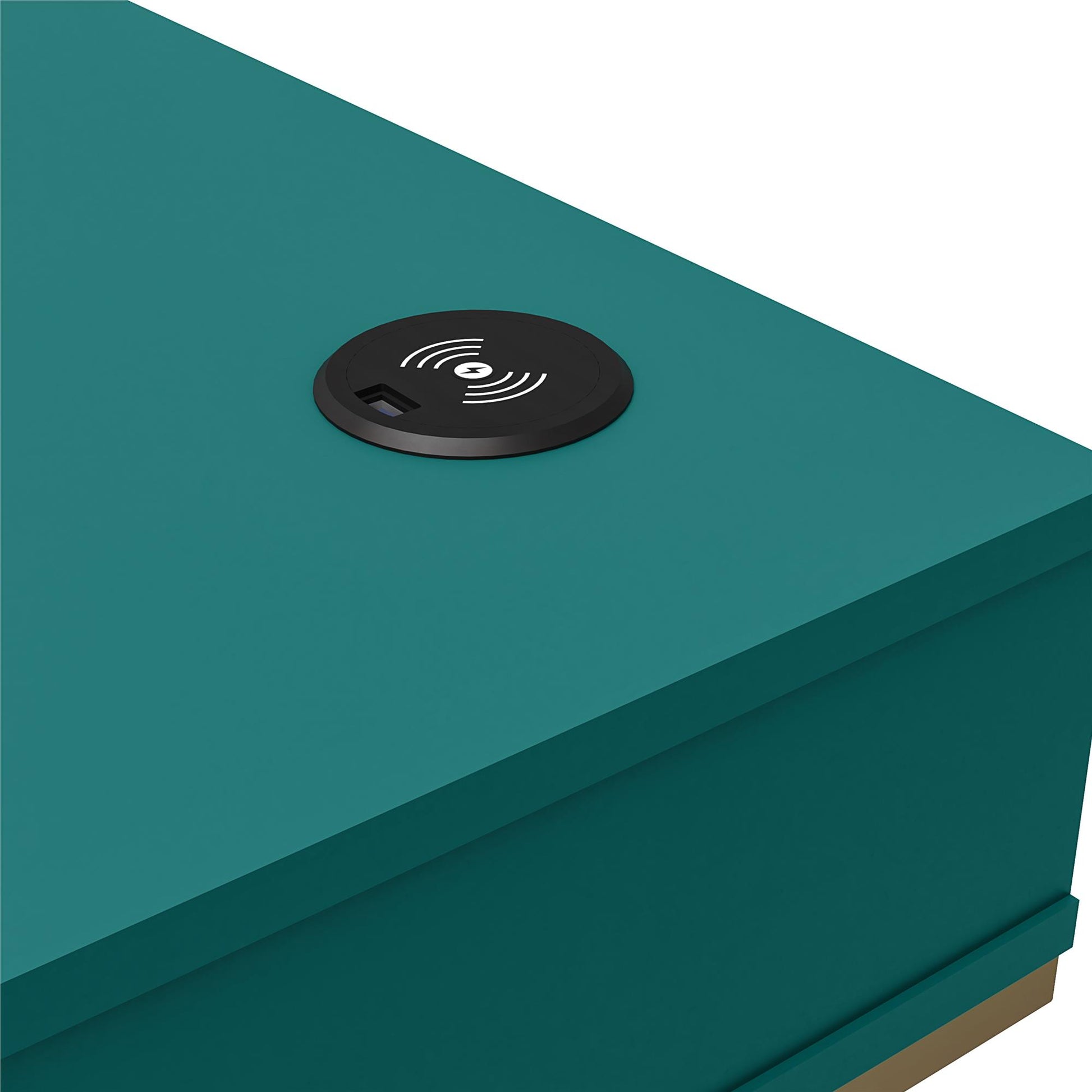 Camila Writing Desk, Emerald Green - Emerald Green