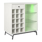 Melbourne Bar Cabinet with LED Lighting and 15 Bottle Compartments - White