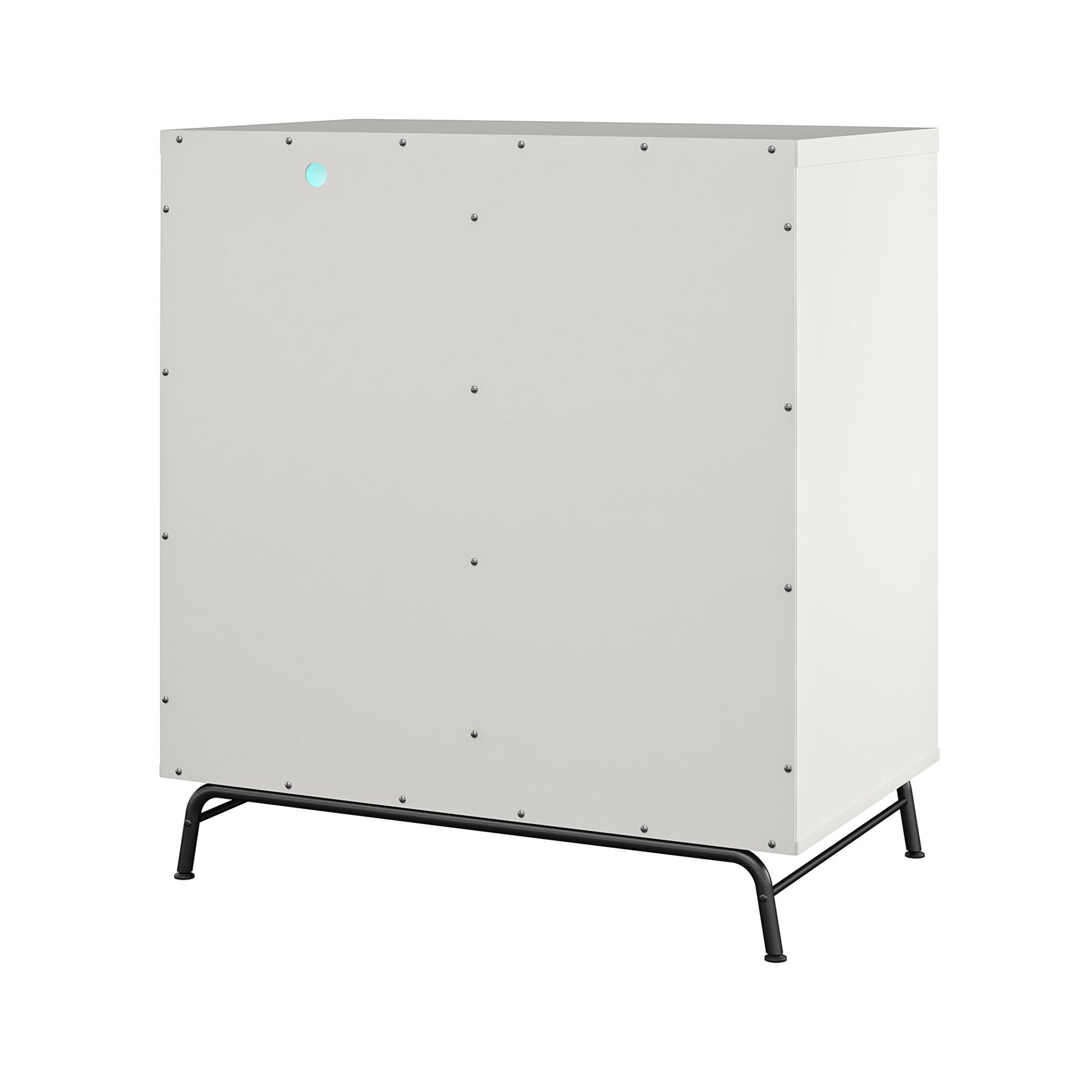 Melbourne Bar Cabinet with LED Lighting and 15 Bottle Compartments - White