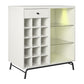 Melbourne Bar Cabinet with LED Lighting and 15 Bottle Compartments - White