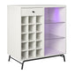 Melbourne Bar Cabinet with LED Lighting and 15 Bottle Compartments - White