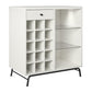 Melbourne Bar Cabinet with LED Lighting and 15 Bottle Compartments - White