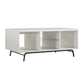 Melbourne Coffee Table with Glass Shelf and 2 Open Compartments - White